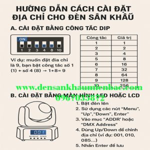 hướng dẫn cài đặt địa chỉ dmx cho đèn